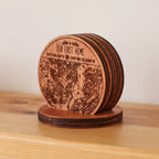 Wooden Drink Coasters | Custom Home Coordinates