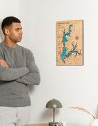 Anstruther Lake Custom Wooden Epoxy Resin Map - Any Location!