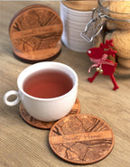 Custom Wooden Map Coasters Sweet Home