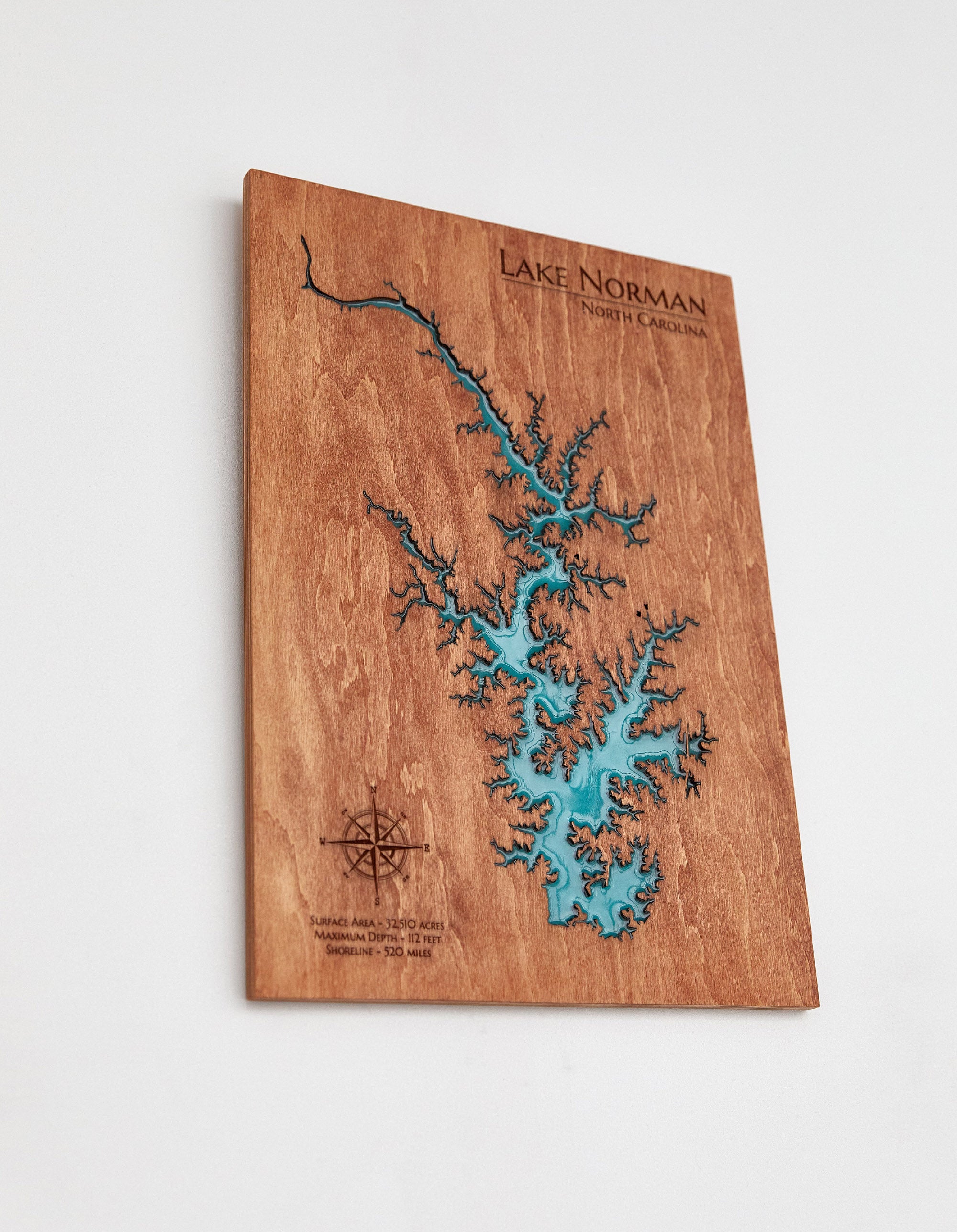 Custom Wooden Epoxy Resin Lake Map- Anstruther Lake