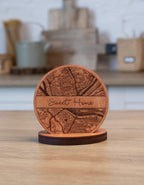 Custom Wooden Map Coasters Sweet Home