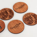 Wooden Drink Coasters | Custom Home Coordinates