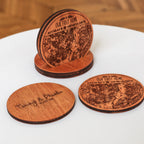 Wooden Drink Coasters | Custom Home Coordinates