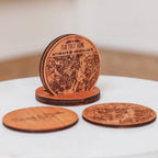 Wooden Drink Coasters | Custom Home Coordinates