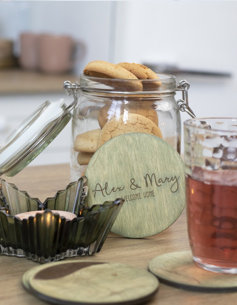 Custom Wooden Map Coasters Sweet Home