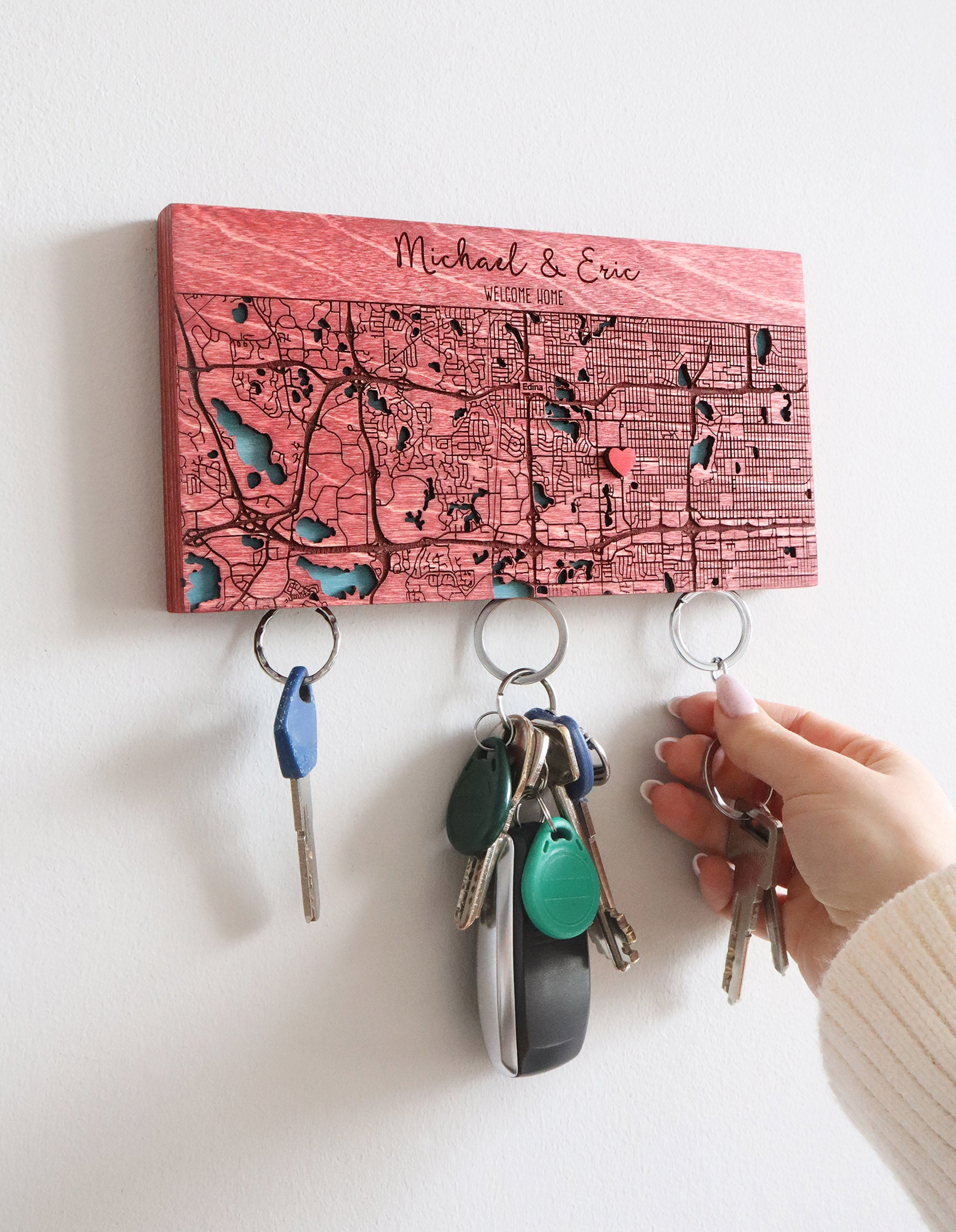 Magnetic Wooden Keyholder Sweet Home