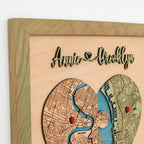 Anniversary Gift for Couples | Personalized Wooden Map