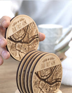 Custom Wooden Map Coasters Sweet Home