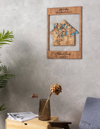 3D Wooden Location Map - Housewarming Gift - Our First Home