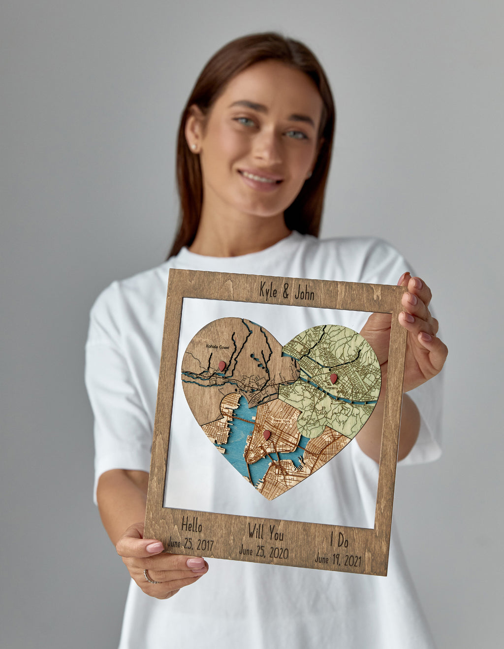 Mappa Della Posizione Del Coinvolgimento Del Cerchio Di Legno 3D