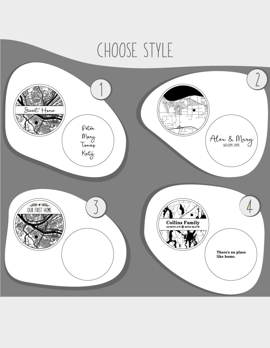 Custom Wooden Map Coasters Sweet Home