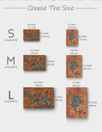 Custom Wooden Lake Map Magnetic Keyholder