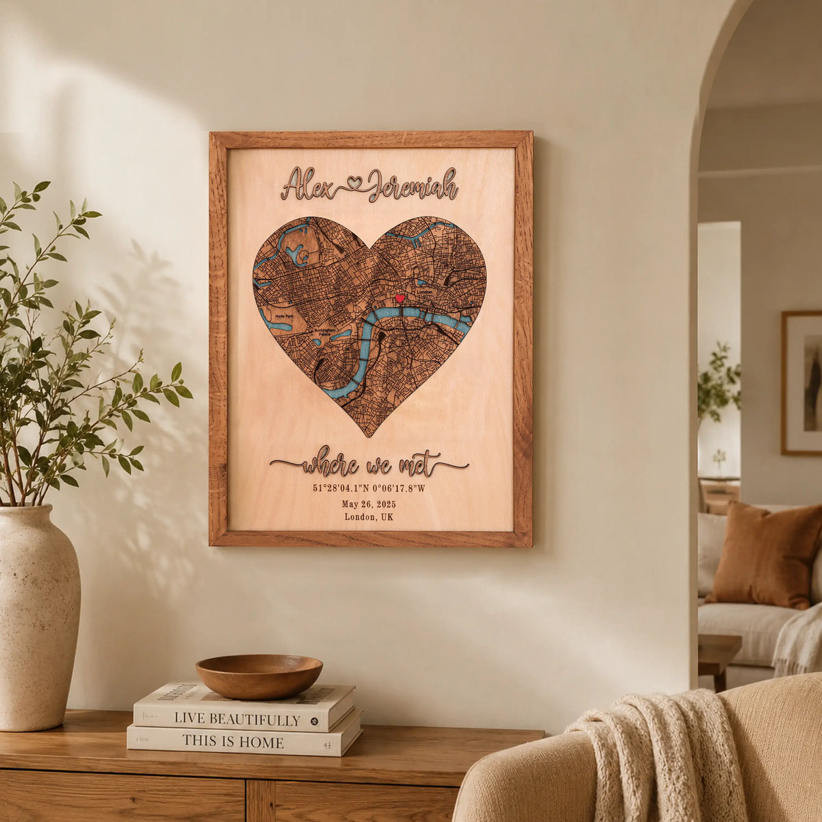 Anniversary Map Gift | Custom 3D Location Wall Art