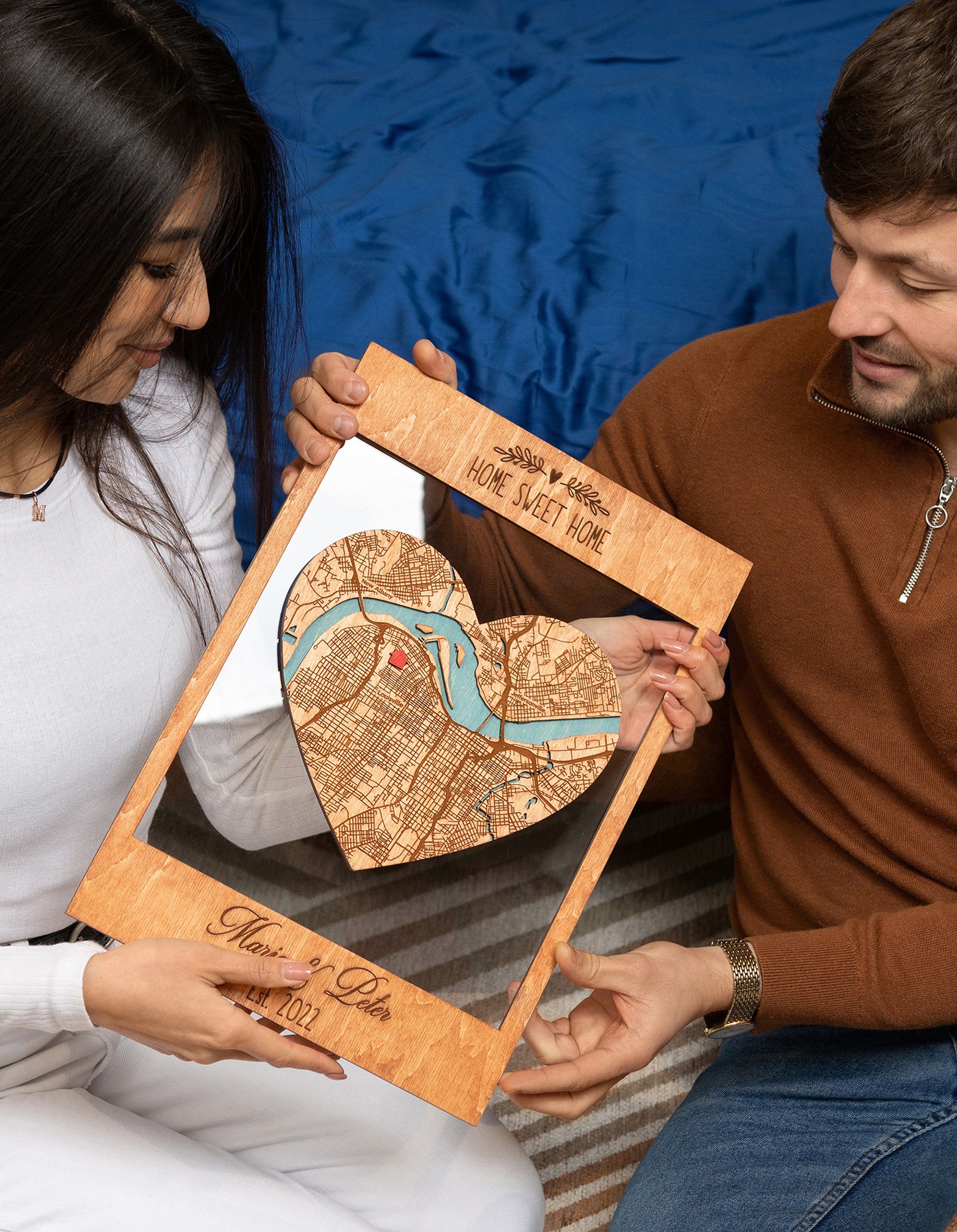 3D Wooden Location Map - Housewarming Gift First Home