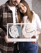 Personalized 3D Wooden Map with Two Locations & Hearts – Custom Long Distance Relationship Gift / Anniversary / Wedding Decor