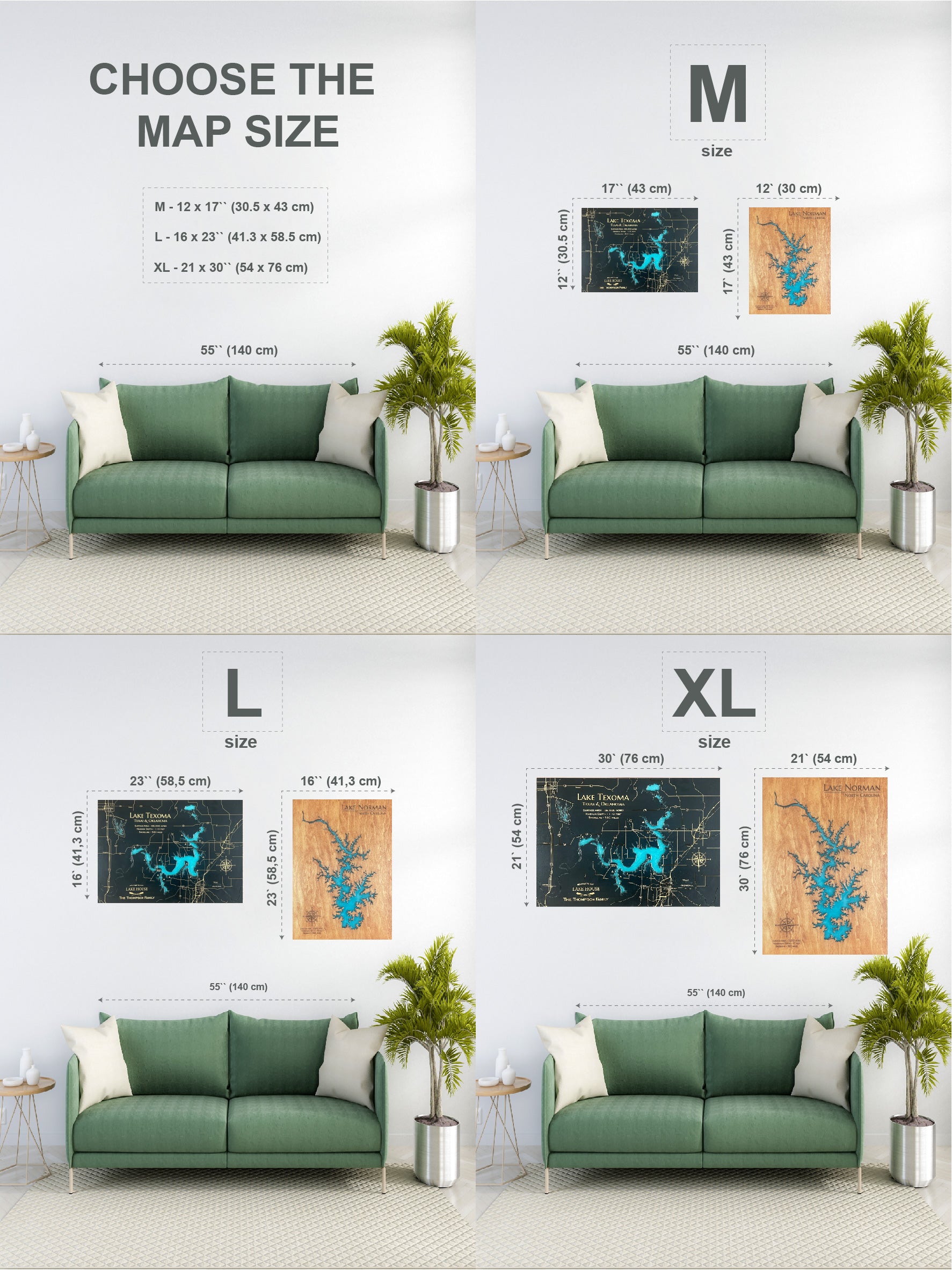 Custom Wooden Epoxy Resin Lake Map- Anstruther Lake