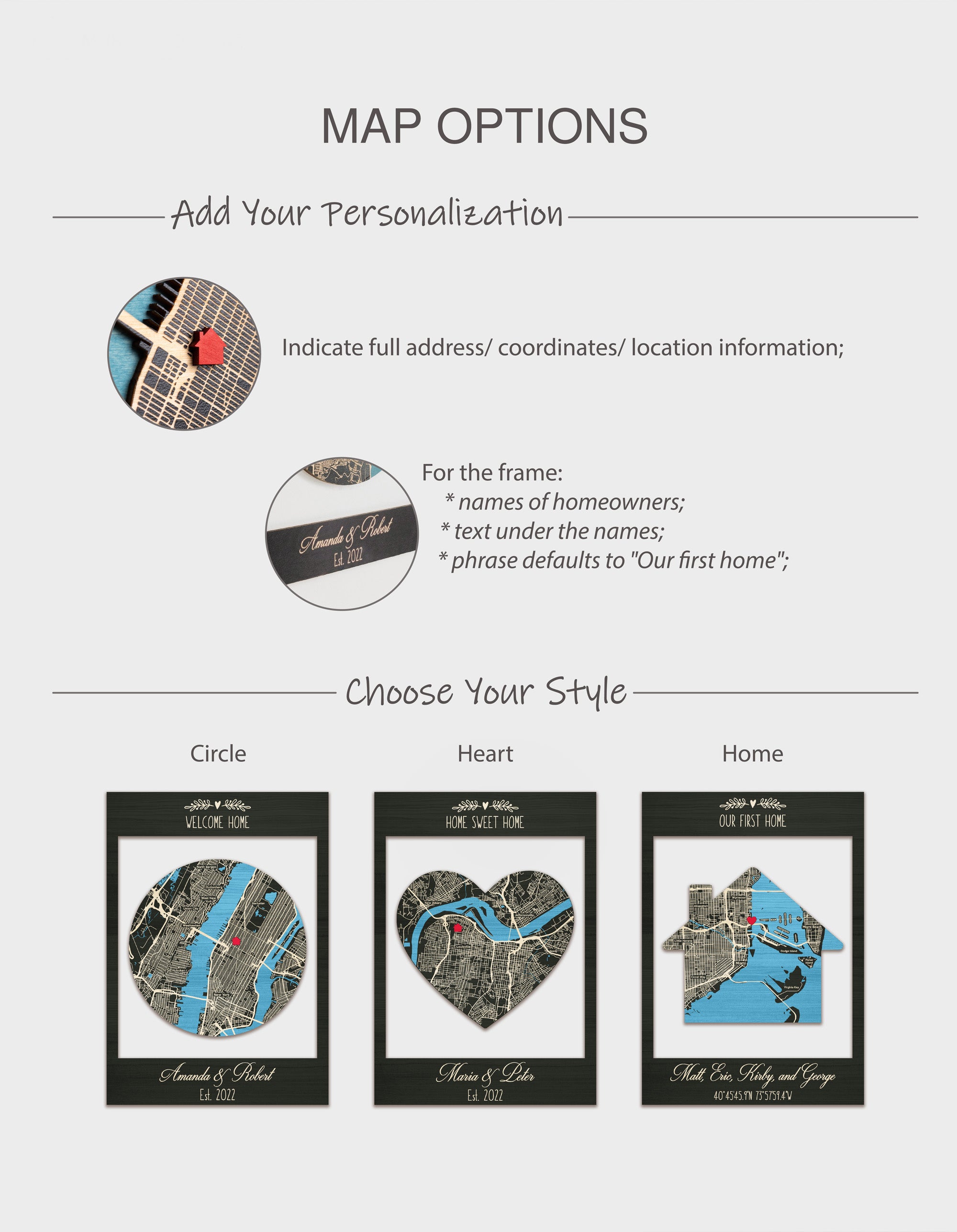 3D Wooden Location Map - Housewarming Gift First Home