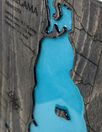 Custom Wood 3D Lake Map With Epoxy Resin - Lake Pokegama