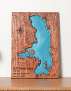 Flathead Lake epoxy resin wood map