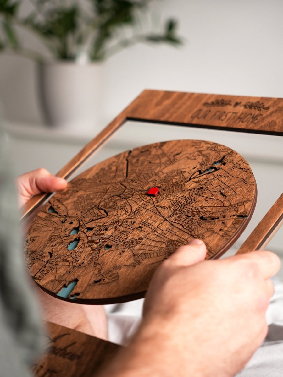 Realtor closing gift personalized map with exact home location