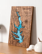 Lake Conroe map with epoxy resin