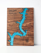 Lake Oahe Epoxy wood map