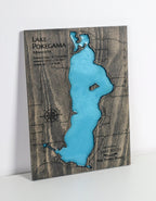 Lake Pokegama epoxy wood map
