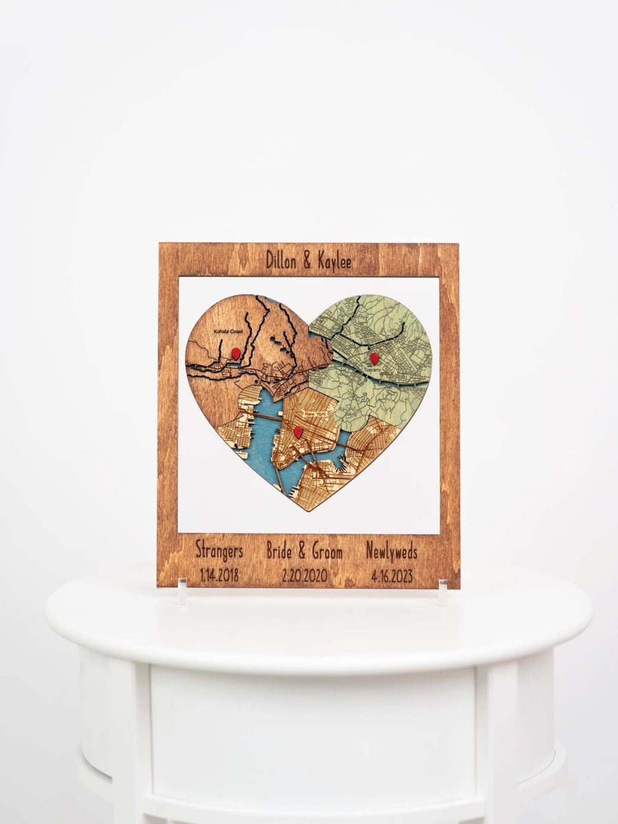 Our Love Story Map | Custom 3D Location Wall Art