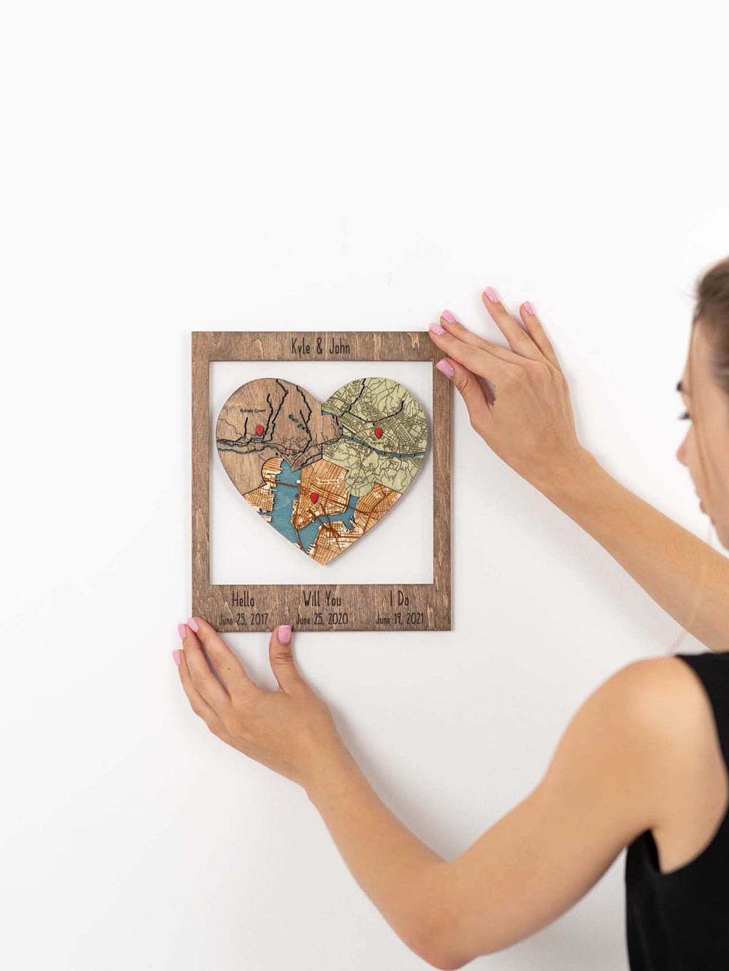 Mappa Della Posizione Del Coinvolgimento Del Cerchio Di Legno 3D