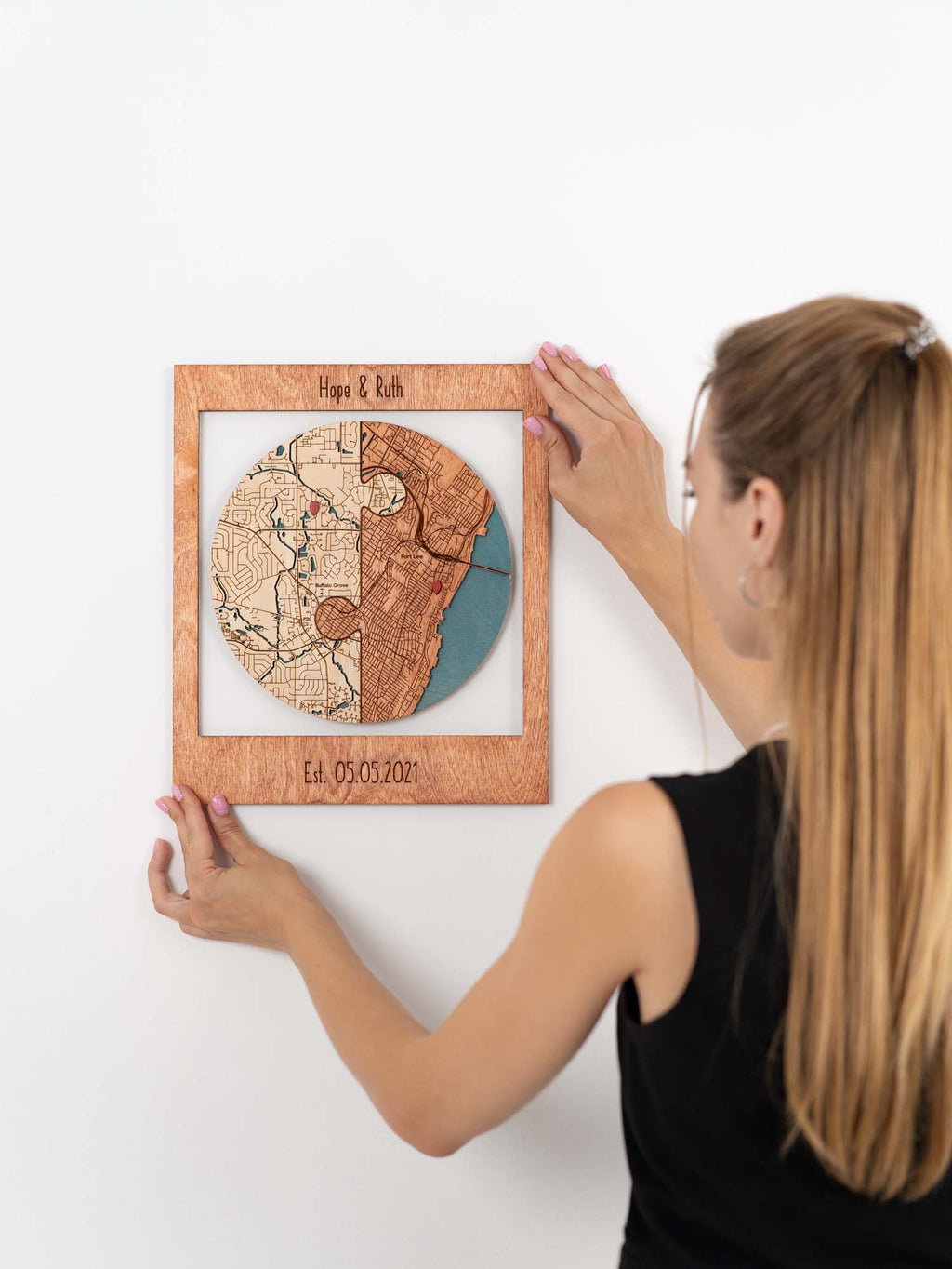 Mappa Della Posizione Del Coinvolgimento Del Cerchio Di Legno 3D