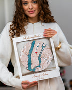 Where It All Began Personalised Map, Handcrafted 3D Wooden Anniversary Gift