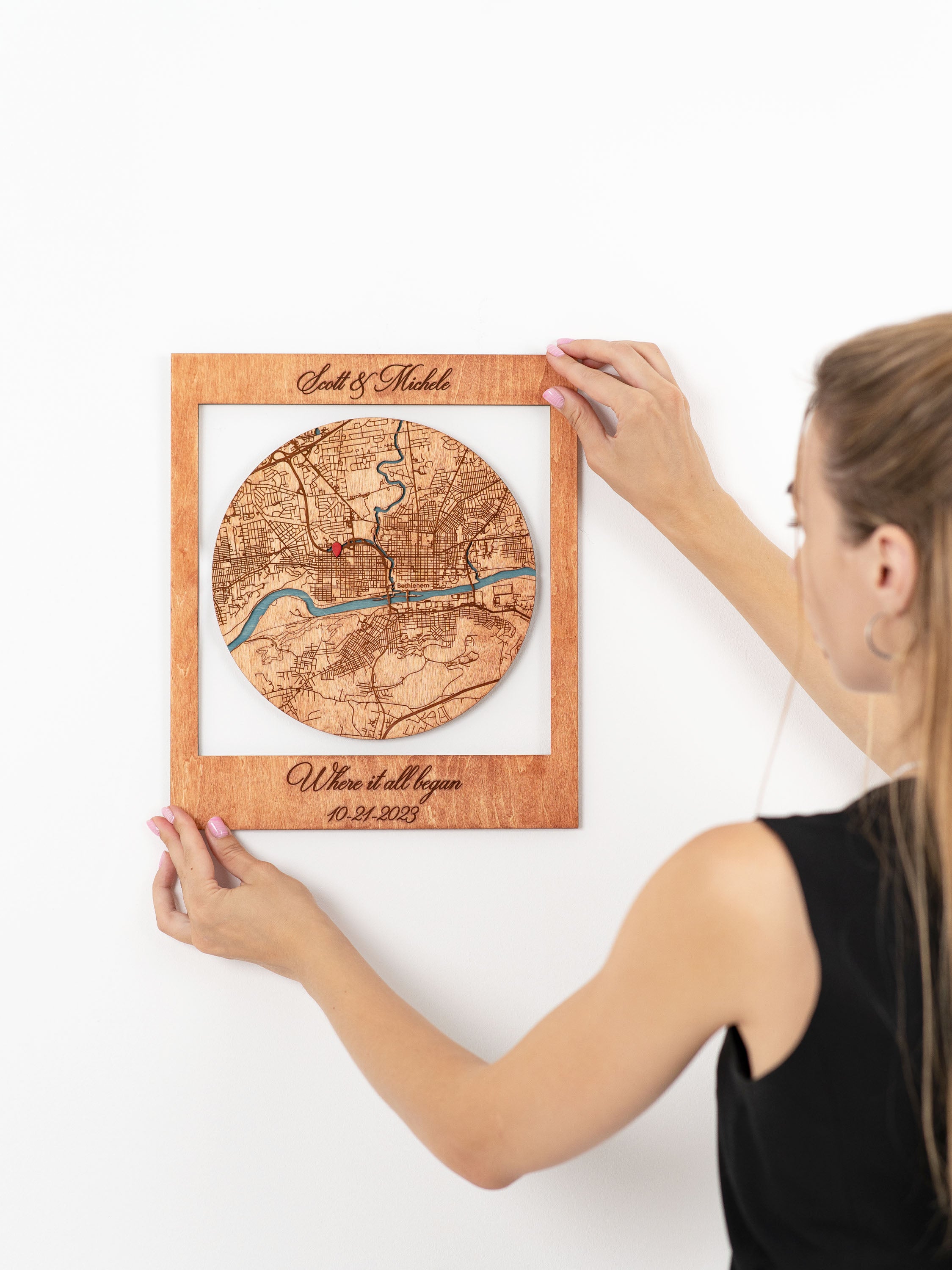 Where It All Began 3D Wooden Location/City Map Circle