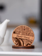 Custom Wooden Map Coasters Sweet Home