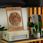 Personalized First Home map displayed in home interior as meaningful new home wall art