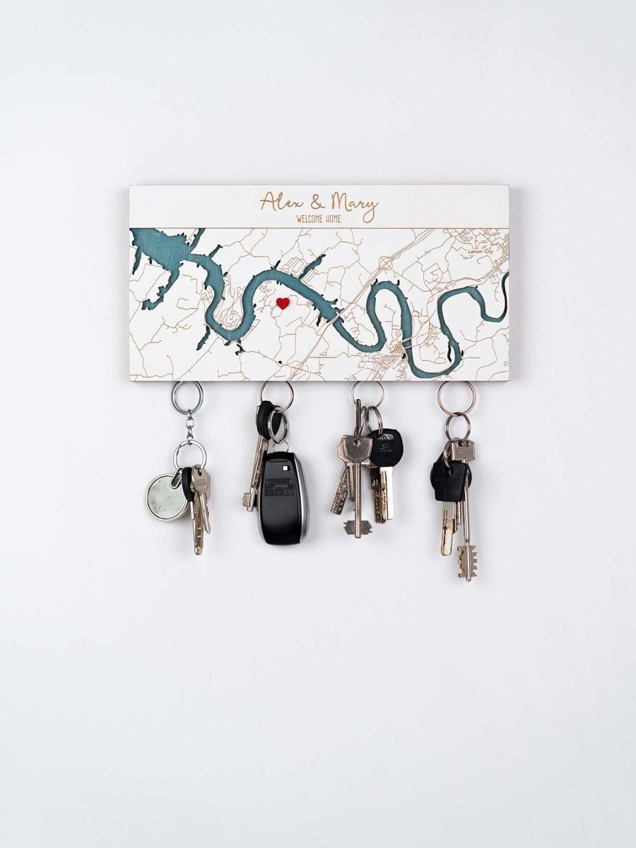 Personalized Magnetic Wooden Keyholder: Unique Gift for New Homeowners