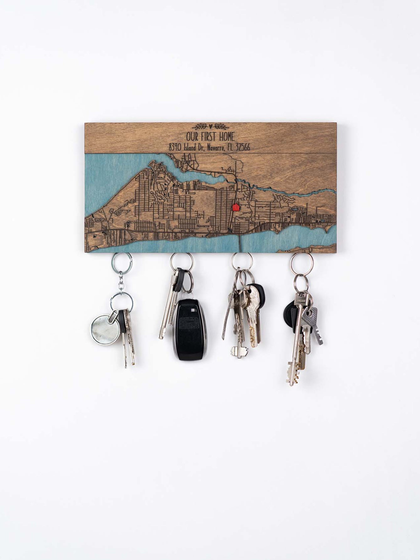 Magnetic Wooden Keyholder Housewarming Gift