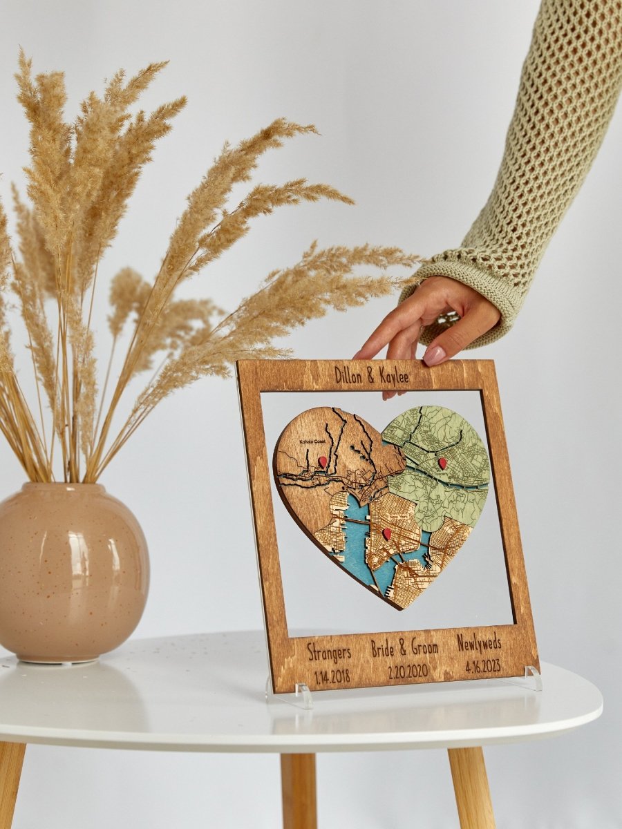 Our Love Story Map | Custom 3D Location Wall Art